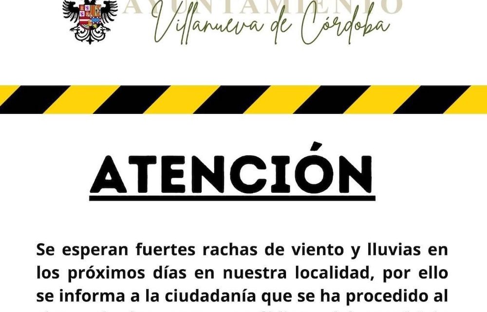 Aviso del cierre de parques en Villanueva de Córdoba