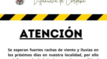 Aviso del cierre de parques en Villanueva de Córdoba