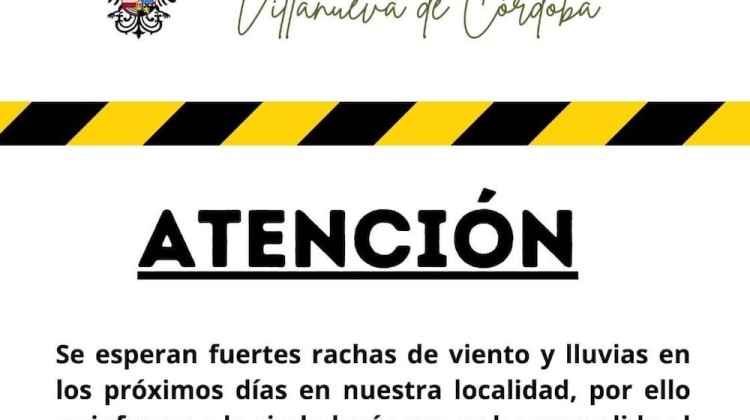 Aviso del cierre de parques en Villanueva de Córdoba