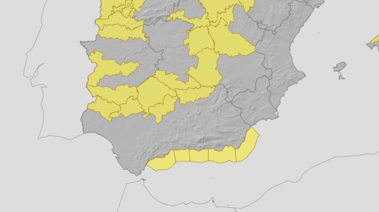 Mapa de avisos de la AEMET