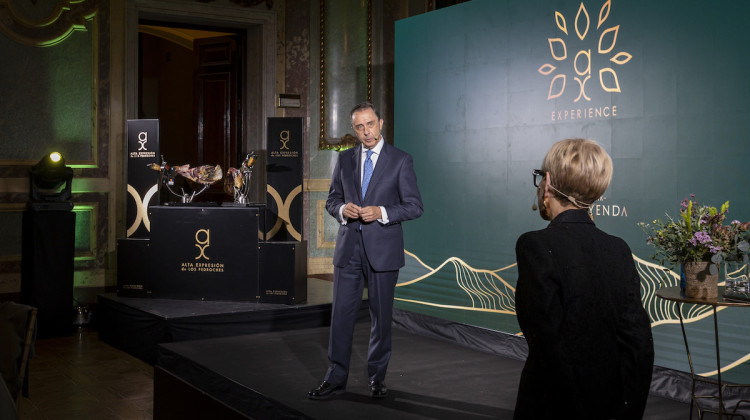 El presidente de Covap, Ricardo Delgado Vizcaíno, durante la presentación de la nueva colección Luxury